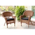 Propation W00205R-C-2-FS017 Honey Rocker Wicker Chair With Black Cushion - Set 2 PR2438983